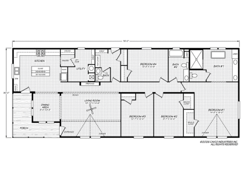 Country Manor 32764M | 4 bedroom, 2.5 bathroom, 2280 sqft home | Built by Cavco - Rocky Mount in Rocky Mount, VA.