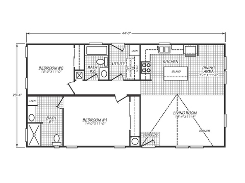 Solaris 24442A | 2 bedroom, 2 bathroom, 1027 sqft home | Built by Cavco - Goodyear in Goodyear, AZ.