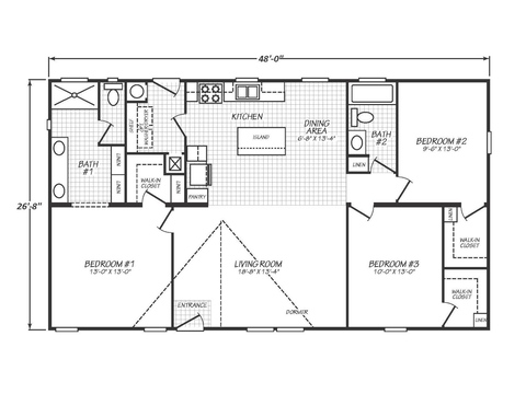 Solaris 28483B | 3 bedroom, 2 bathroom, 1280 sqft home | Built by Cavco - Goodyear in Goodyear, AZ.