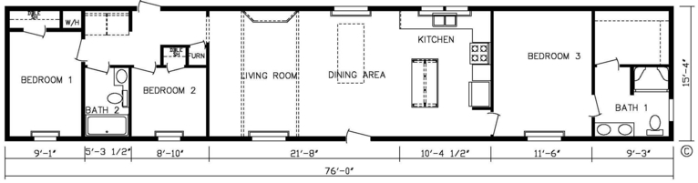 Inspiration 16763C | 3 bedroom, 2 bathroom, 1165 sqft home | Built by Cavco - Montevideo in Montevideo, MN.