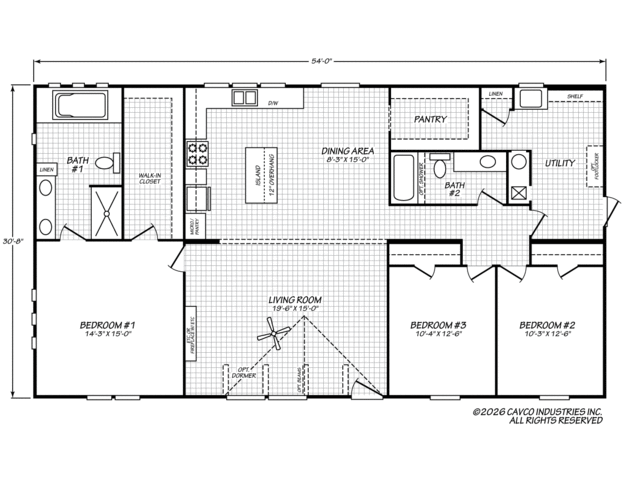 Hidden Shores 32563A | 3 bedroom, 2 bathroom, 1717 sqft home. Built by Cavco - Seguin in Seguin, TX.