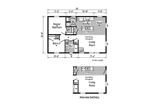 Bungalow 5 24362A | 2 bedroom, 1 bathroom, 816 sqft home. Built by Cavco - Clarion in Shippenville, PA