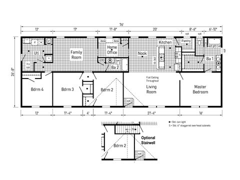Stingray 28764A | 4 bedroom, 2 bathroom, 2027 sqft home. Built by Cavco - Clarion in Shippenville, PA.