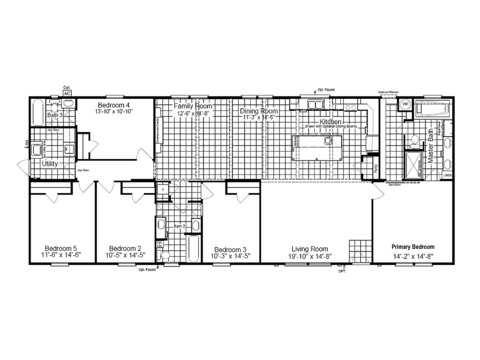 Benbrook 30765B | 5 bedroom, 2 bathroom, 2280 sqft home | Built by Cavco - Fort Worth in Fort Worth, TX.