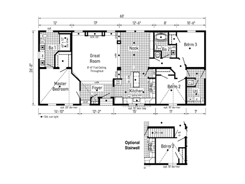 Cornerstone 28603AM | 3 bedroom, 2 bathroom, 1586 sqft home. Built by Cavco - Shippenville in Shippenville, PA.