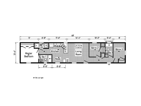 Westlake Single 14683B | 3 bedroom, 2 bathroom, 907 sqft home | Built by Cavco - Dorchester in Dorchester, WI.