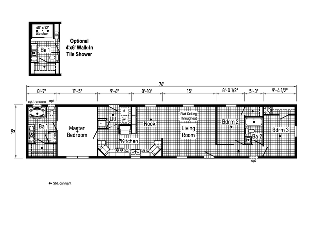 Westlake Single 16763I | 3 bedroom, 2 bathroom, 1140 sqft home | Built by Cavco - Dorchester in Dorchester, WI.