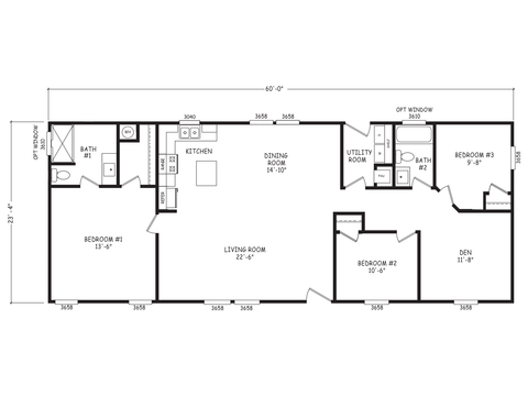 Velocity 24603A | 3 bedroom, 2 bathroom, 1400 sqft home | Built by Cavco - Goodyear in Goodyear, AZ.