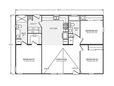 Solaris 28403A | 3 bedroom, 2 bathroom, 1067 sqft home | Built by Cavco - Goodyear in Goodyear, AZ.