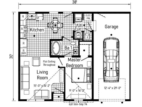 Multi Family Pod 32381C | 1 bedroom, 1 bathroom, 1140 sqft home | Built by Cavco - Goshen in Goshen, IN.