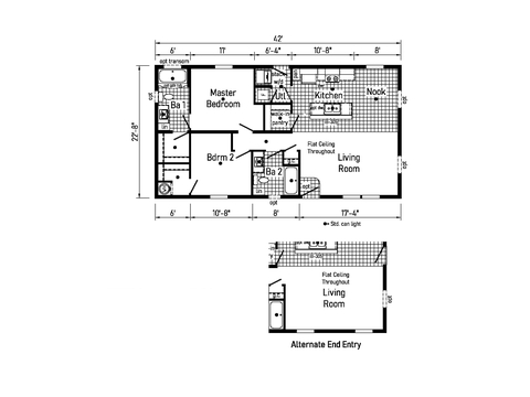 Bungalow 9 24422A | 2 bedroom, 1 bathroom, 952 sqft home. Built by Cavco - Clarion in Shippenville, PA.