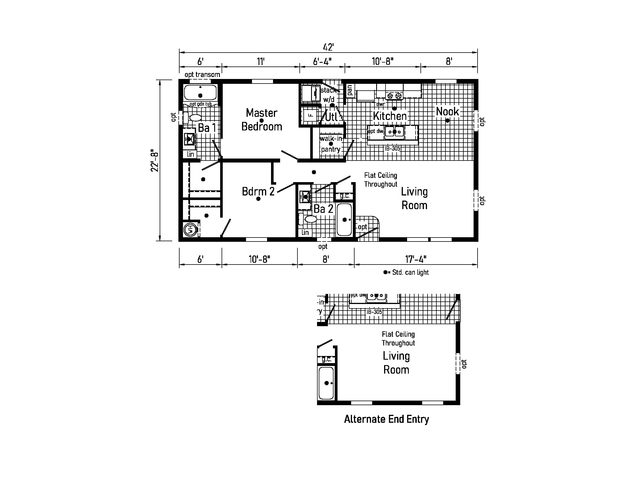 Bungalow 9 24422A | 2 bedroom, 1 bathroom, 952 sqft home. Built by Cavco - Clarion in Shippenville, PA.
