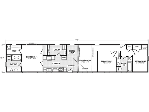 The Helix | 3 bedroom, 2 bathroom, 1140 sqft home. Built by Cavco - Plant City in Plant City, FL.