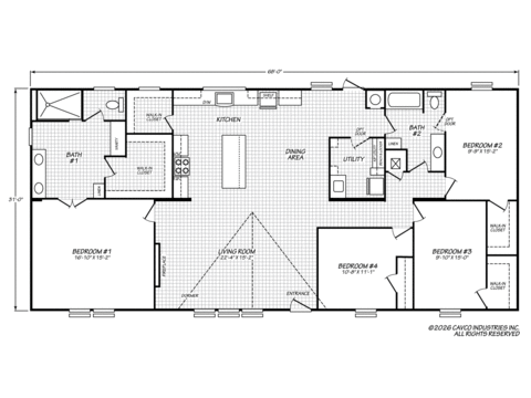 La Sierra 32684A | 4 bedroom, 2 bathroom, 2108 sqft home. Built by Cavco - Austin in Austin, TX.