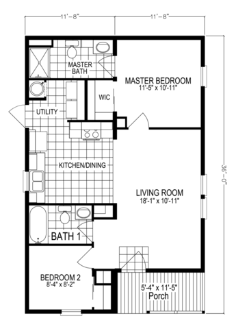 The Sunflower | 2 bedroom, 2 bathroom, 840 sqft home. Built by Cavco - Plant City in Plant City, FL.