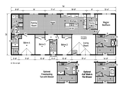 Westlake Ranch 32764A | 4 bedroom, 3 bathroom, 2280 sqft home | Built by Cavco - Dorchester in Dorchester, WI.
