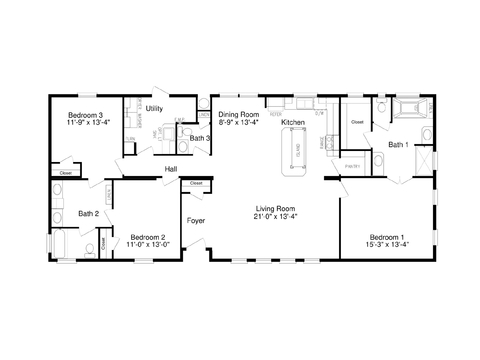 Solitaire 28643A | 3 bedroom, 2.5 bathroom, 1792 sqft home. Built by Cavco - Deming in Deming, NM.