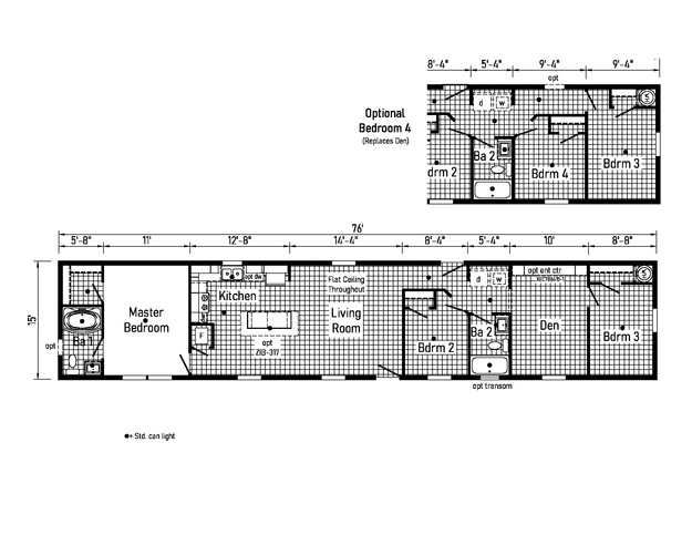 Westlake Single 16763J | 3 bedroom, 2 bathroom, 1140 sqft home | Built by Cavco - Dorchester in Dorchester, WI.