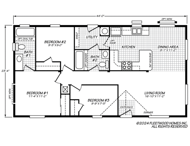 Evergreen 24443E Manufactured Home from Fleetwood Homes, a Cavco Company