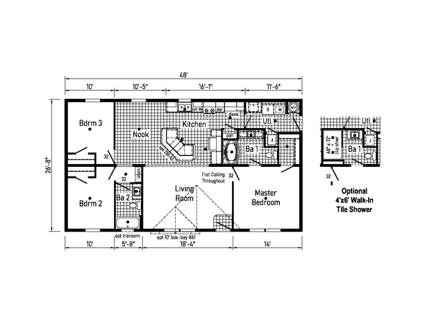 3 Bed Modular Home (Ranch) for Sale - Westlake Modular 28483A