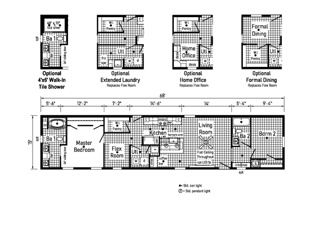 Eastland Concepts 16682A | 2 bedroom, 2 bathroom, 1020 sqft home. Built by Cavco - Shippenville in Shippenville, PA.