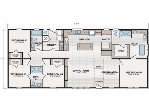 Aura | Nationally Available | 4 bedroom, 2 bathroom, 1707 sqft home | Built by Cavco - Millersburg in Millersburg, OR.
