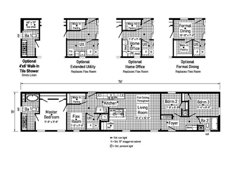 Landmark Single 16763E | 3 bedroom, 2 bathroom, 1140 sqft home | Built by Cavco - Goshen in Goshen, IN.