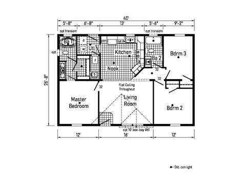 Westlake Modular 28403A | 3 bedroom, 2 bathroom, 1067 sqft home | Built by Cavco - Dorchester in Dorchester, WI.