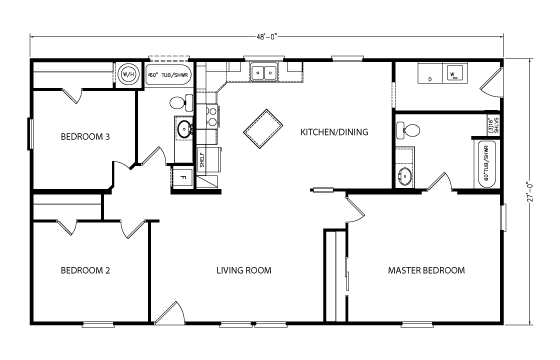 Bay View II | 3 bedroom, 2 bathroom, 1296 sqft home | Built by Cavco - Millersburg in Millersburg, OR.