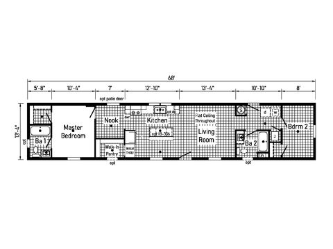Phobos 14682C | 2 bedroom, 2 bathroom, 907 sqft home. Built by Cavco - Clarion in Shippenville, PA.