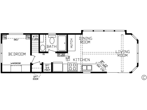 Country Manor 100187 Park Model | 1 bedroom, 1 bathroom, 399 sqft home. Built by Cavco - Nappanee in Nappanee, IN.