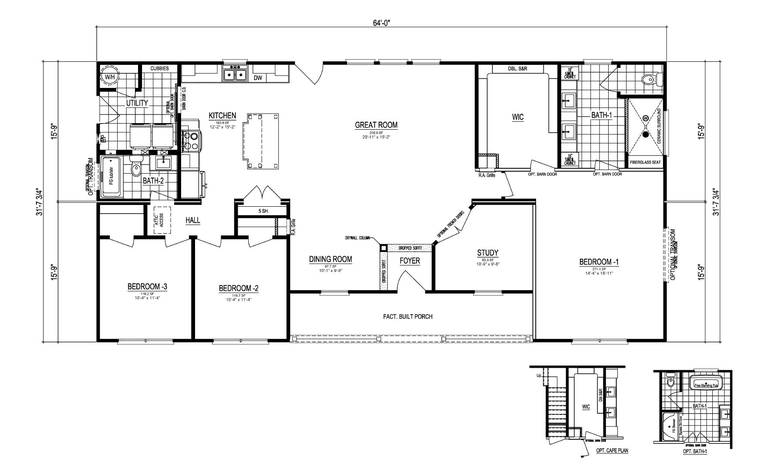 Southampton | 3 bedroom, 2 bathroom, 2048 sqft home | Built by Cavco - Martinsville in Martinsville, VA.
