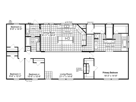 Magnum 30664M | 4 bedroom, 2 bathroom, 1980 sqft home | Built by Cavco - Fort Worth in Fort Worth, TX.