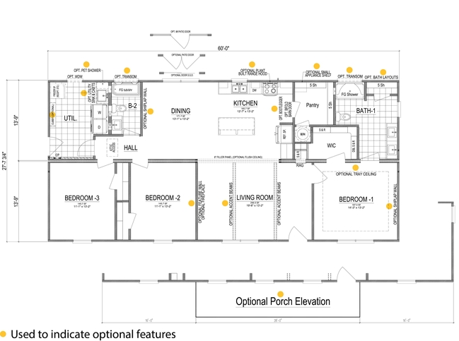 Heartland II | 3-4 bedroom, 2 bathroom, 1658 sqft home | Built by Cavco - Martinsville in Martinsville, VA.
