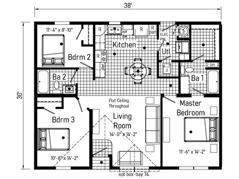 Multi Family Pod 32383A | 3 bedroom, 2 bathroom, 1140 sqft home | Built by Cavco - Goshen in Goshen, IN.