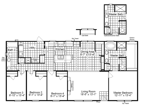 Kensington 28604K | 4 bedroom, 2 bathroom, 1640 sqft home | Built by Cavco - Fort Worth in Fort Worth, TX.