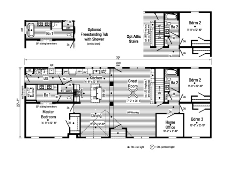 Grand 28723AM | 3 bedroom, 2 bathroom, 1968 sqft home. Built by Cavco - Manorwood in Emlenton, PA