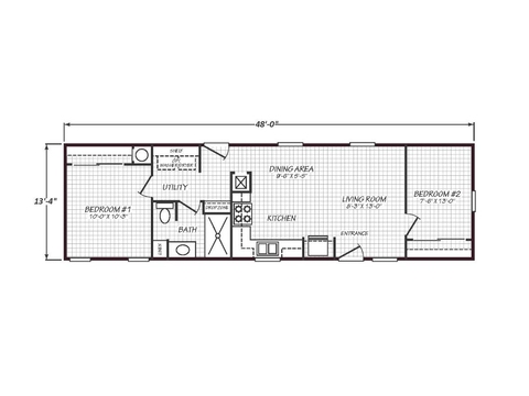 Solaris 14482A | 2 bedroom, 1 bathroom, 640 sqft home | Built by Cavco - Goodyear in Goodyear, AZ.