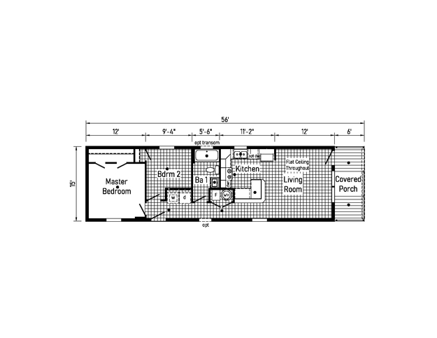 Westlake Single 16562A | 2 bedroom, 1 bathroom, 840 sqft home | Built by Cavco - Dorchester in Dorchester, WI.