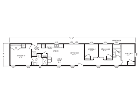 Velocity 14764A | 4 bedroom, 2 bathroom, 1038 sqft home | Built by Cavco - Goodyear in Goodyear, AZ.