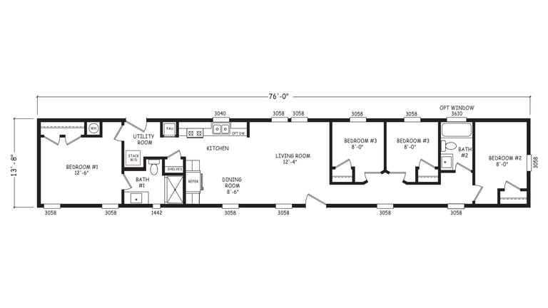 Velocity 14764A | 4 bedroom, 2 bathroom, 1038 sqft home | Built by Cavco - Goodyear in Goodyear, AZ.