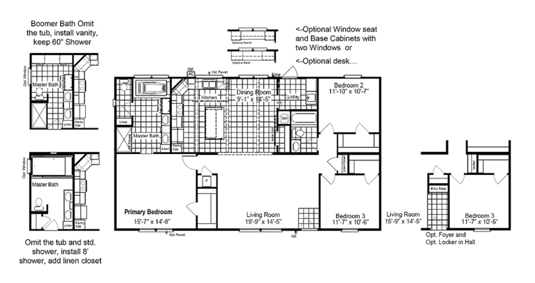 Arlington 30523A | 3 bedroom, 2 bathroom, 1560 sqft home | Built by Cavco - Fort Worth in Fort Worth, TX.