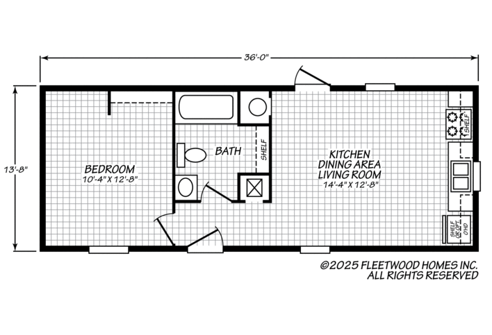 Expo Limited 14361P | 1 bedroom, 1 bathroom, 504 sqft home | Built by Cavco - Rocky Mount in Rocky Mount, VA.