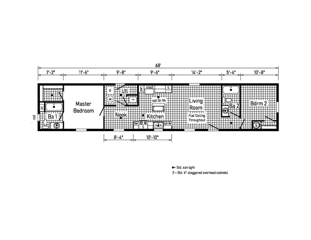 Beacon Prestige 14682A | 2 bedroom, 2 bathroom, 907 sqft home. Built by Cavco - Shippenville in Shippenville, PA.