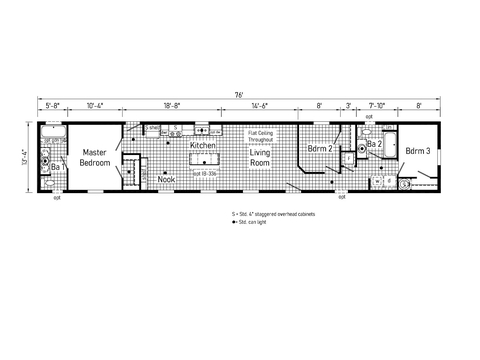 Firebird 14763A | 3 bedroom, 2 bathroom, 1013 sqft home. Built by Cavco - Clarion in Shippenville, PA.