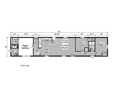 Westlake Single 16763F | 3 bedroom, 2 bathroom, 1140 sqft home | Built by Cavco - Dorchester in Dorchester, WI.