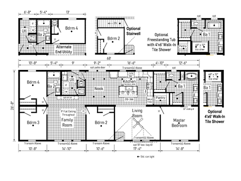 Sapphire Modular 28684A | 4 bedroom, 2 bathroom, 1813 sqft home | Built by Cavco - Dorchester in Dorchester, WI.