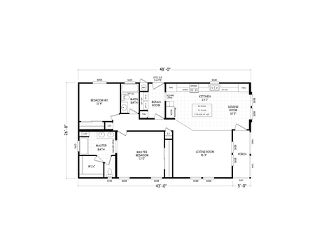 Sedona Ridge 28482A | 2 bedroom, 2 bathroom, 1280 sqft home | Built by Cavco - Goodyear in Goodyear, AZ.