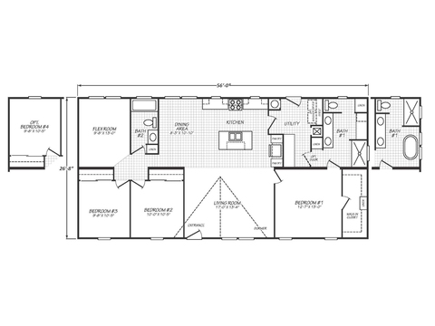 Solaris 28563A | 3 bedroom, 2 bathroom, 1493 sqft home | Built by Cavco - Goodyear in Goodyear, AZ.