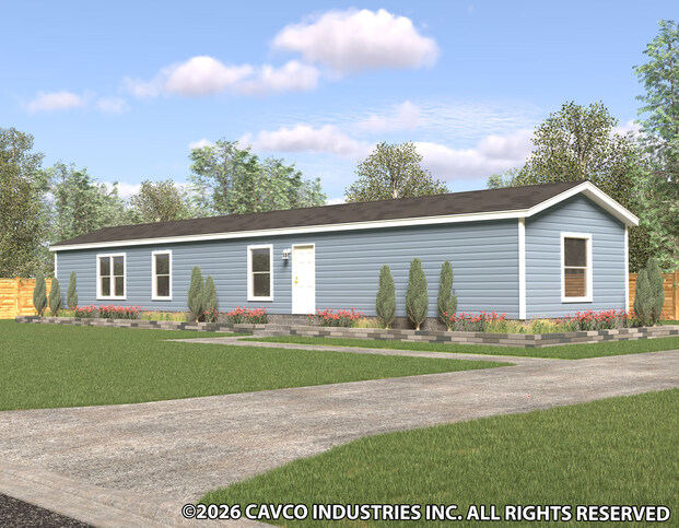 Landmark 16763A | 3 bedroom, 2 bathroom, 1178 sqft home | Built by Cavco - Waco in Waco, TX.
